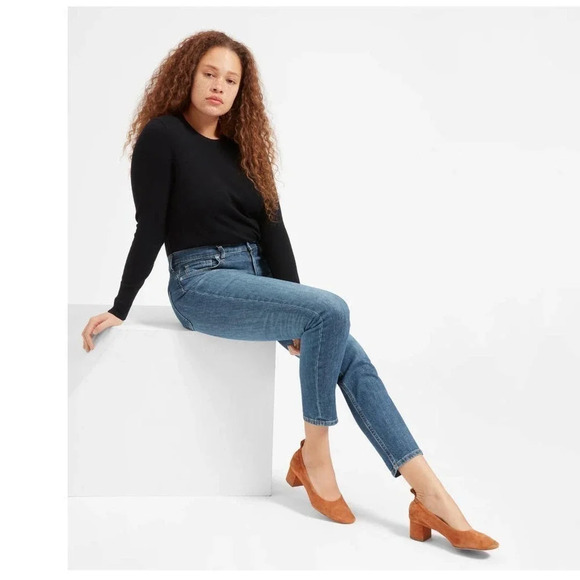 Everlane High Rise Medium Wash Jeans Blue Size 30R - Picture 1 of 9